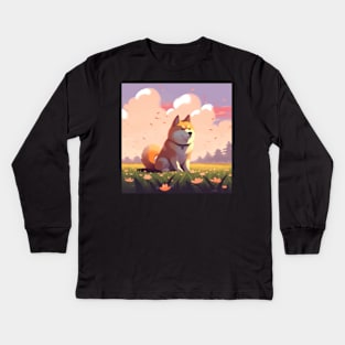 Enchanting Shiba Inu Kids Long Sleeve T-Shirt